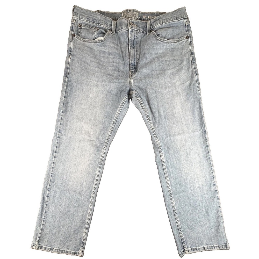 Levi Signature Gold S61 Relaxed Jeans Men's 38x30 Light Wash Straight Denim